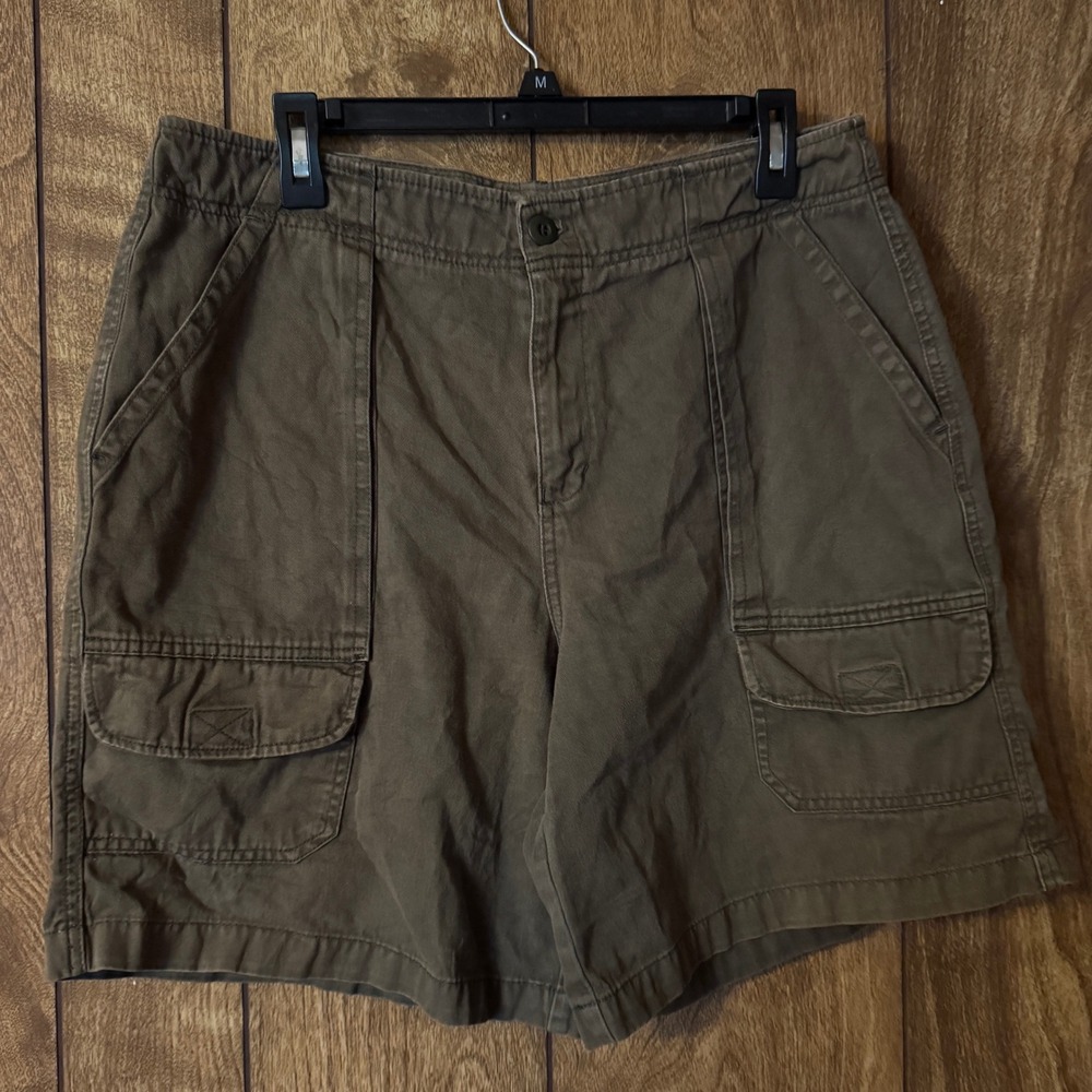 Cenza by Palmetto's Women's Olive Green Cotton Cargo Shorts Size 14 Utility